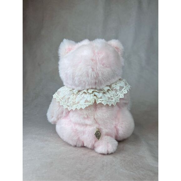 Vintage Robert Raikes Original Cameo Pink Plush Wood Bear Lace 1994 Applause - Picture 6 of 10